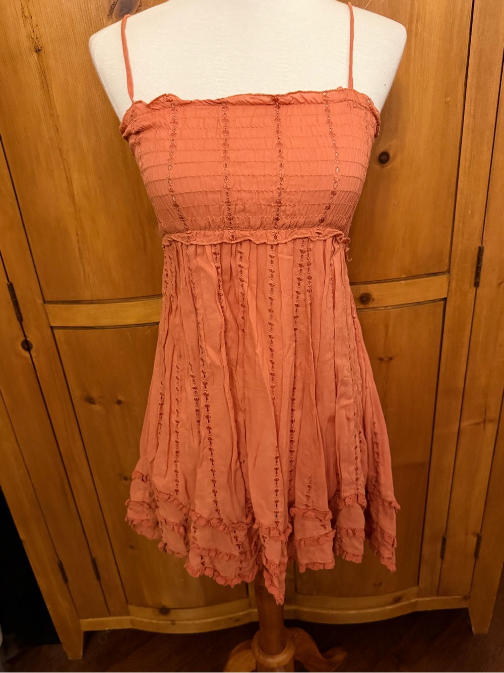 Free People Spaghetti Strap Sundress in Dusty Coral, size XS
